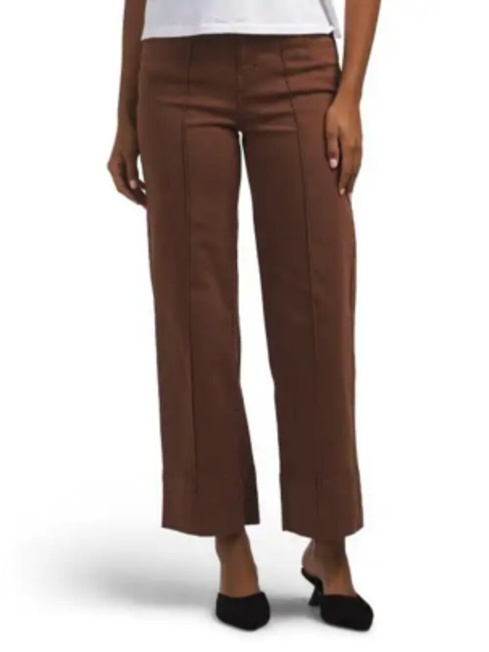 EUC OAT New York Women’s 8/29 Brown Wide Leg Jeans High Rise Front Seam